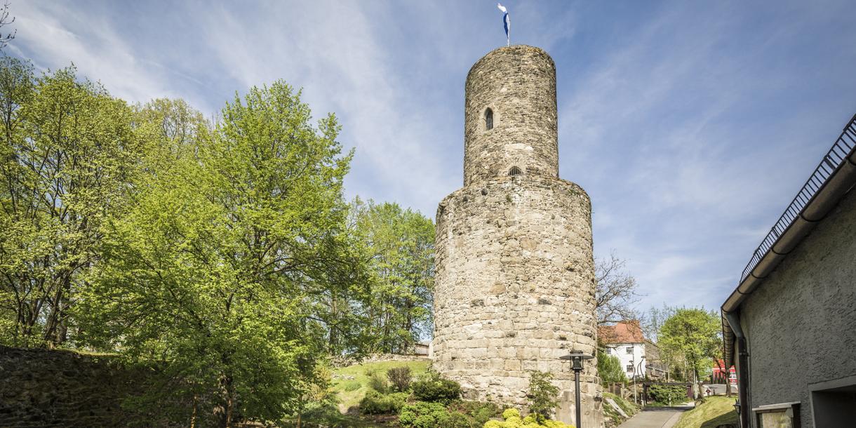 Aussichtsturm Butterfassturm der Burg Neuhaus (461 m) Windischeschenbach